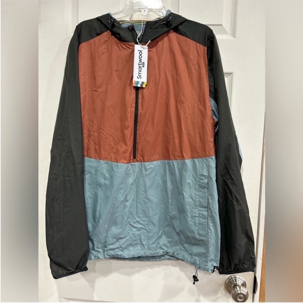 Smartwool Men's Small Active Ultralite Anorak Jacket Copper NWT Pullover Hood
